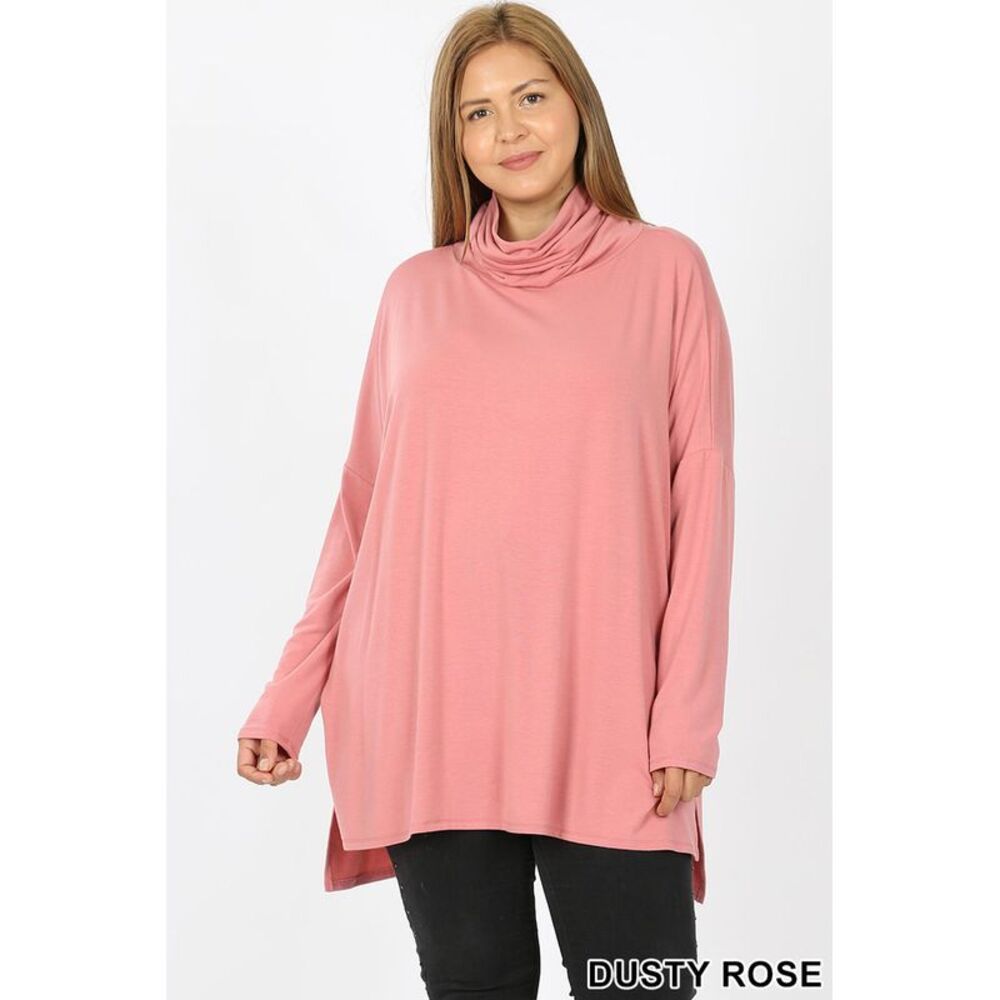 World of Leggings Rayon Cowl Neck Dolman Sleeve Plus Size Top